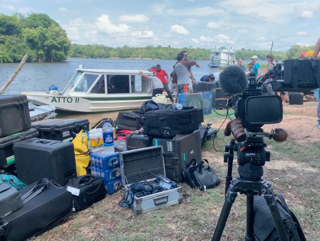 Remote media production equipment by water