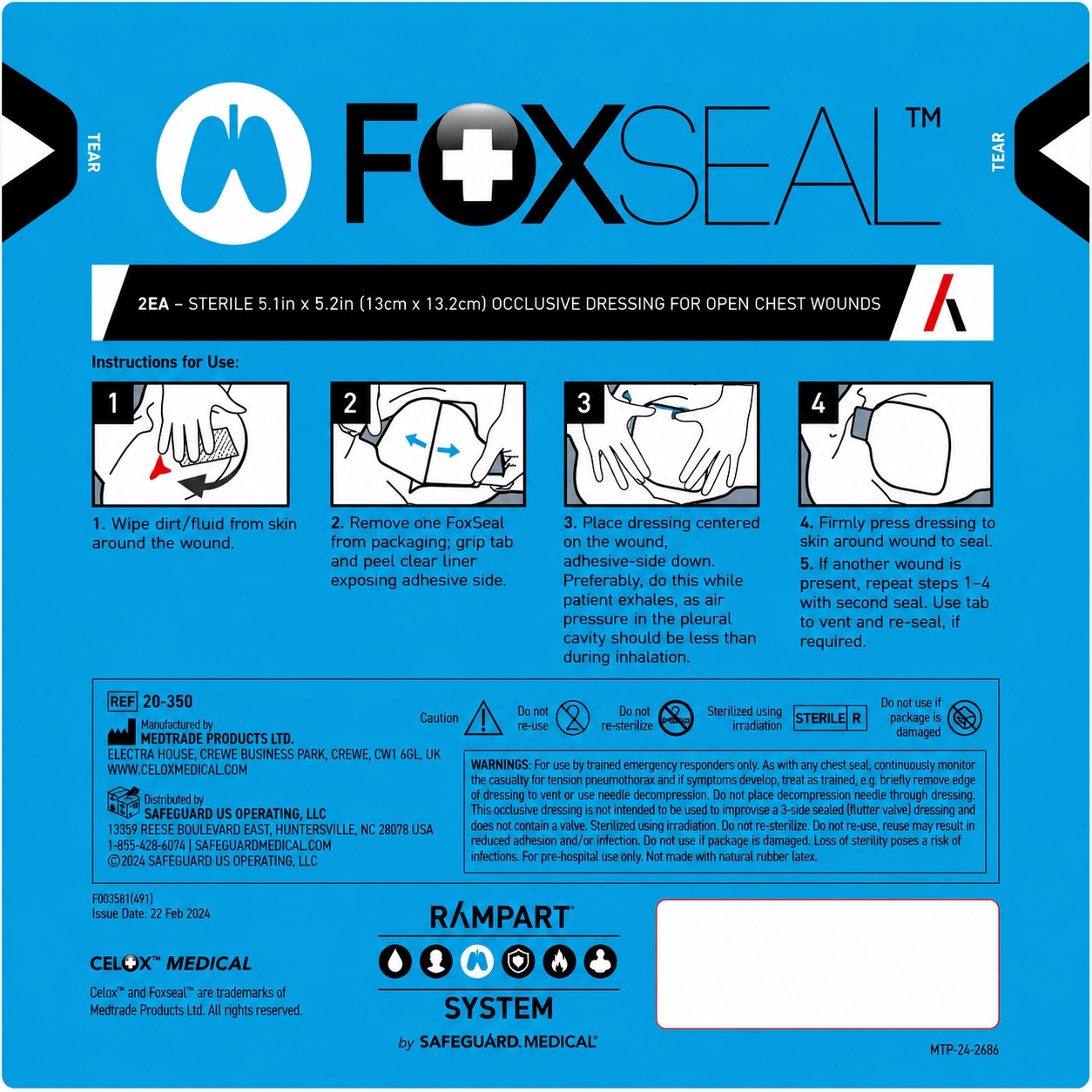 FoxSeal chest seal pack